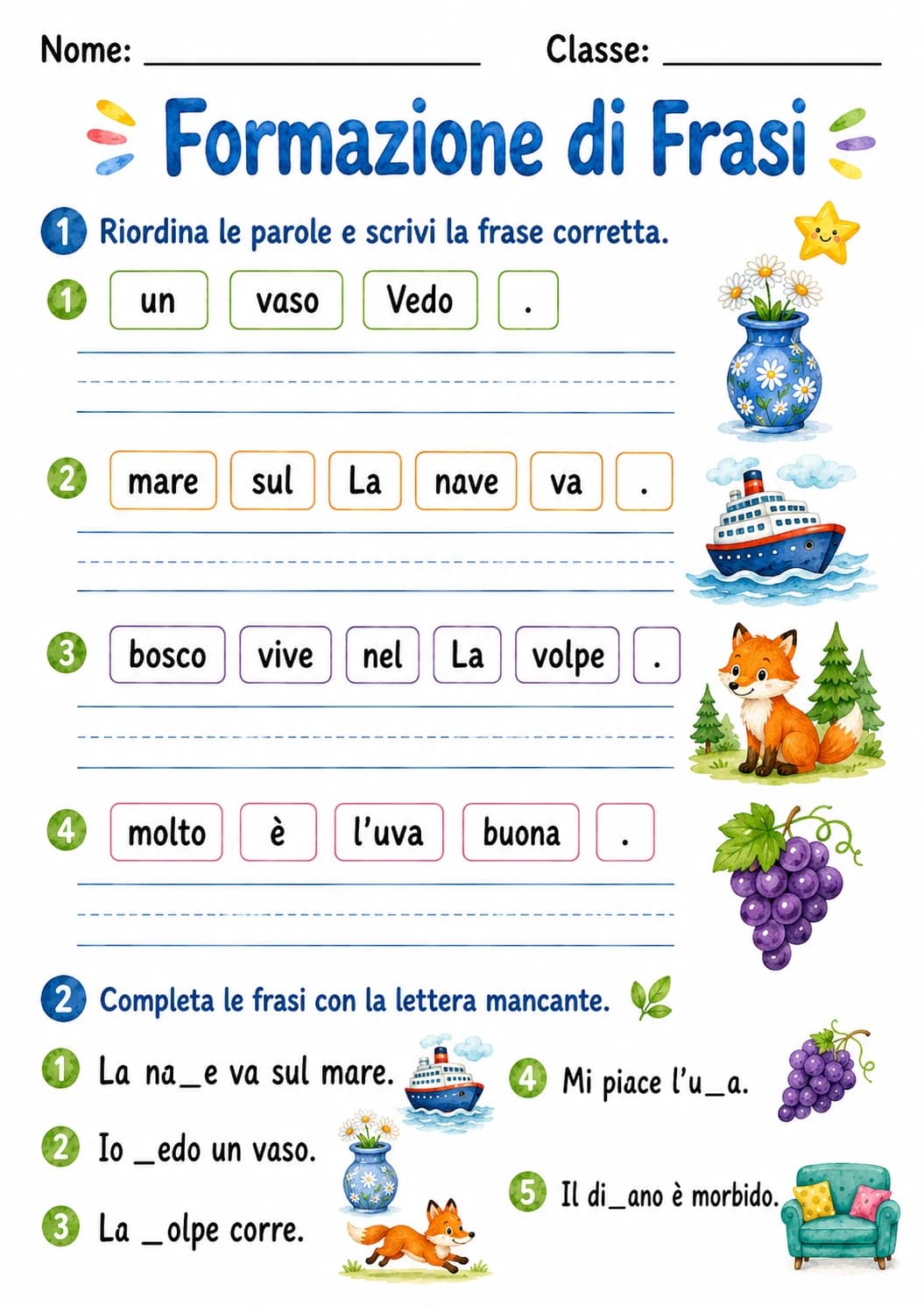 Italian Letter V Phonics Worksheets Pack page 8 printable worksheet preview