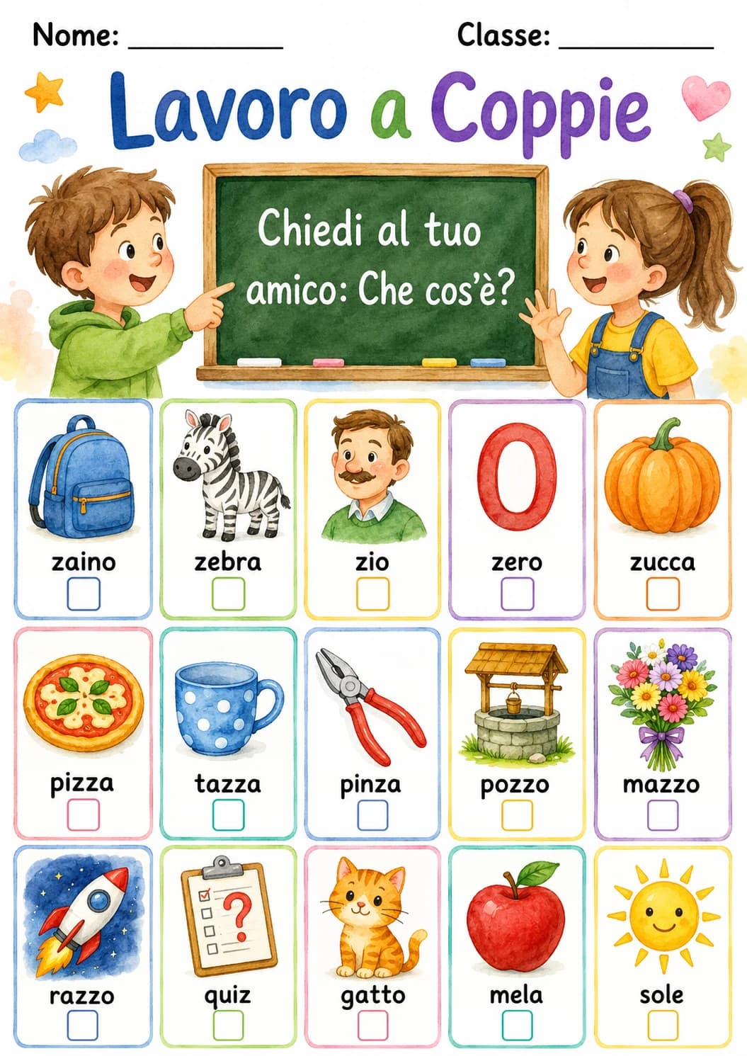 Italian Letter Z Phonics Worksheets Pack page 3 printable worksheet preview