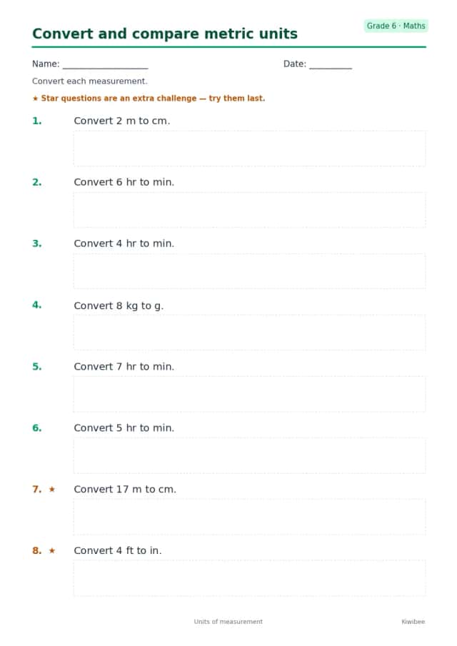 Convert and compare metric units