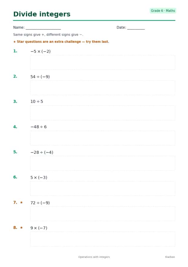 Divide integers