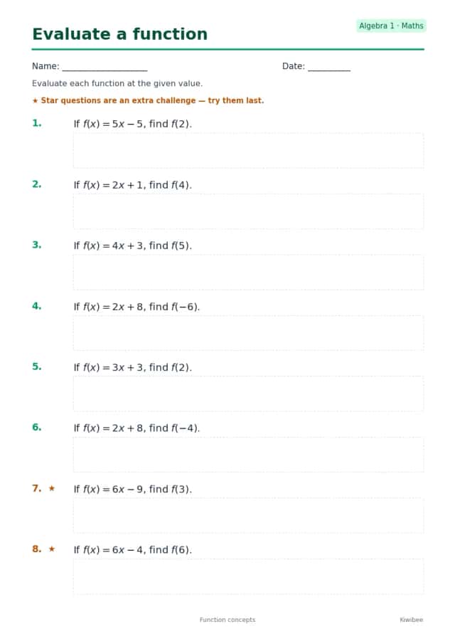 Evaluate a function