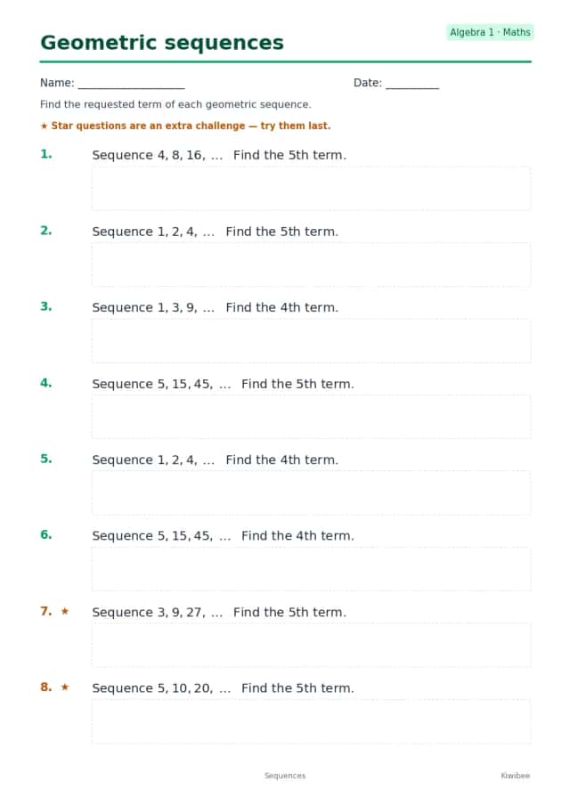Geometric sequences