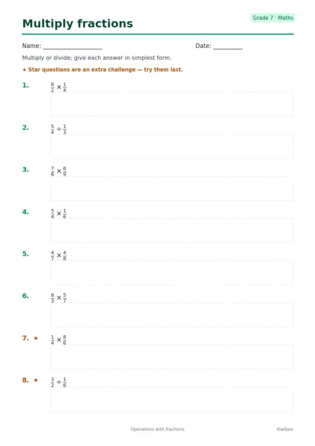 Multiply fractions