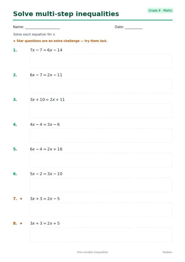 Solve multi-step inequalities