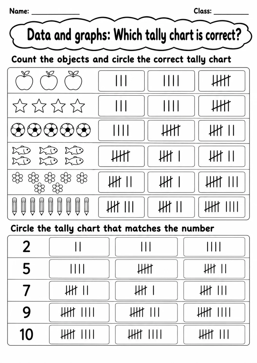 Grade 2 Data And Graphs Math Worksheet Pack printable worksheet pack preview