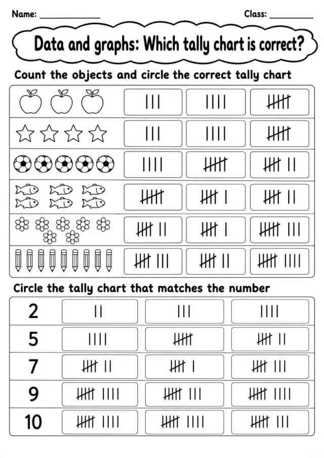 Grade 2 Data And Graphs Math Worksheet Pack