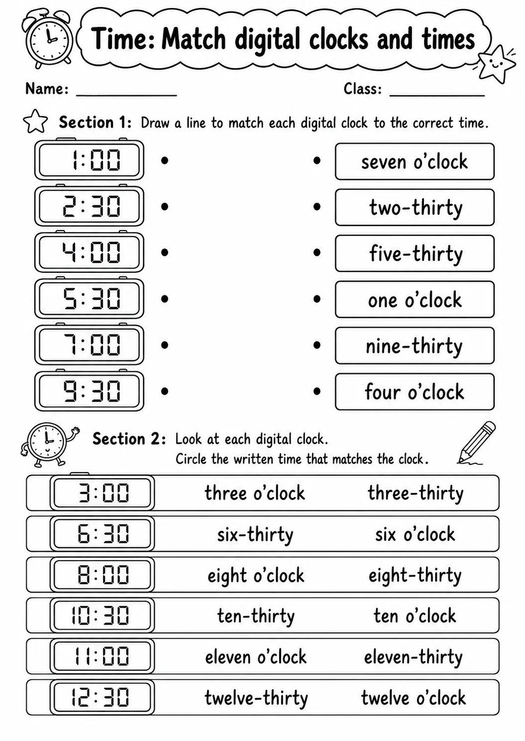 Grade 2 Time Math Worksheet Pack printable worksheet pack preview