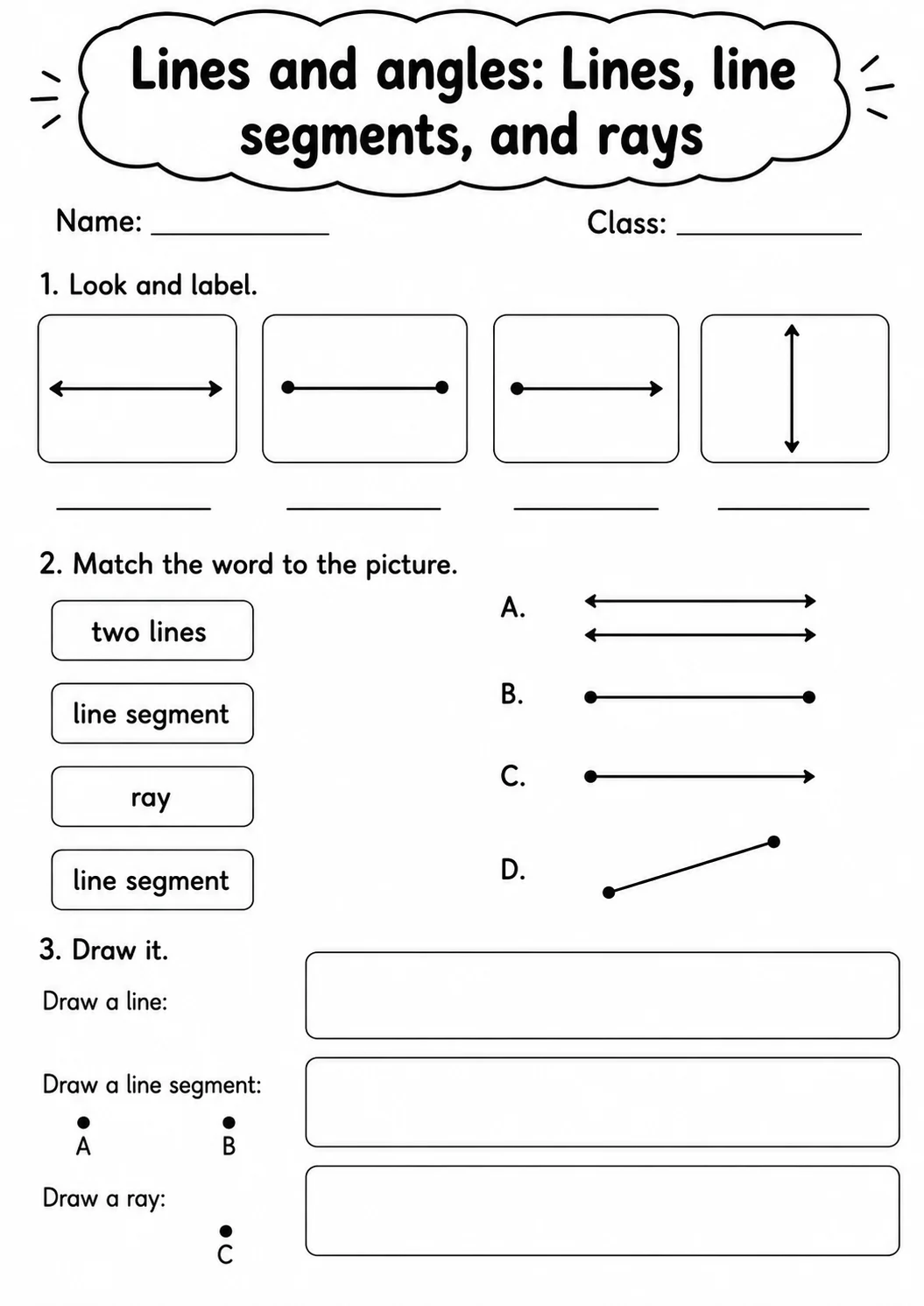 Grade 3 Lines And Angles Math Worksheet Pack printable worksheet pack preview