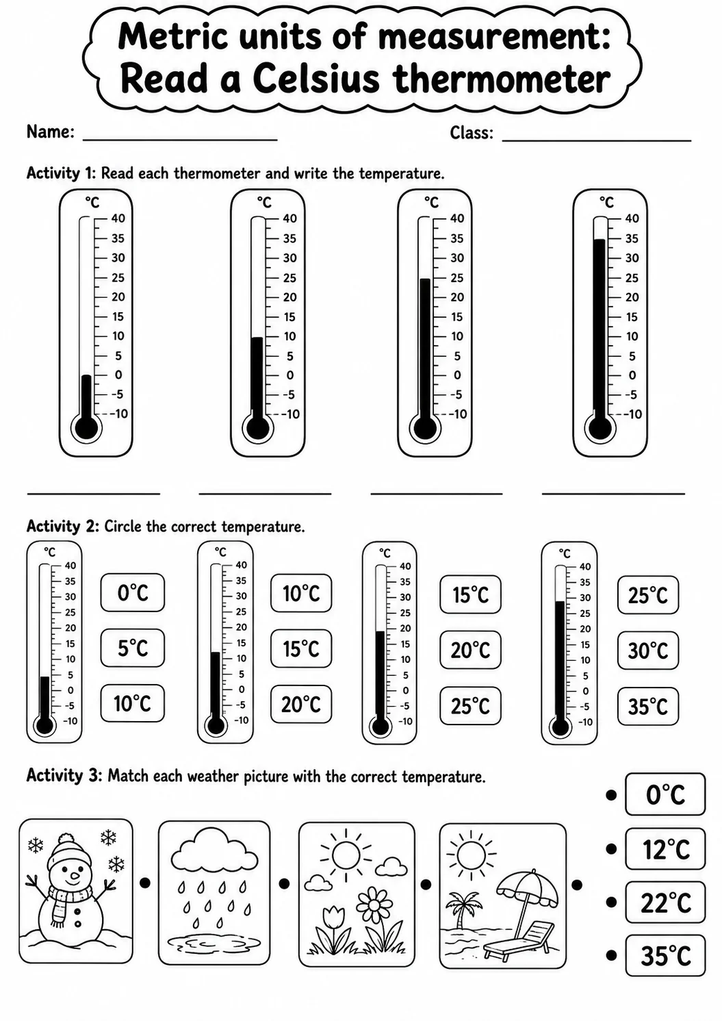 Grade 3 Metric Units Of Measurement Math Worksheet Pack printable worksheet pack preview