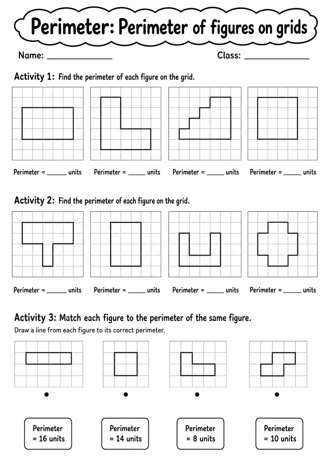 Grade 3 Perimeter Math Worksheet Pack printable worksheet pack preview