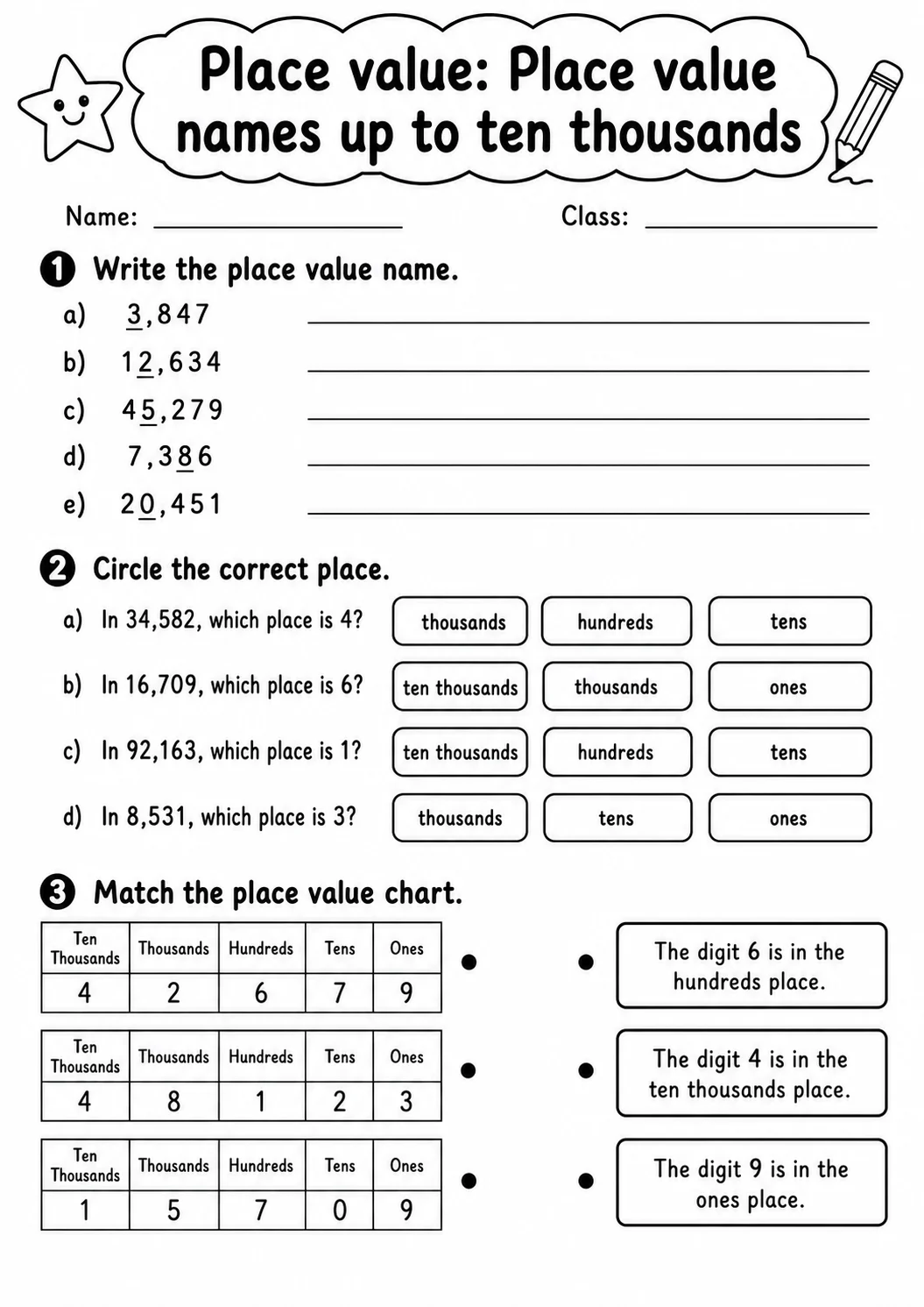 Grade 3 Place Value Math Worksheet Pack printable worksheet pack preview
