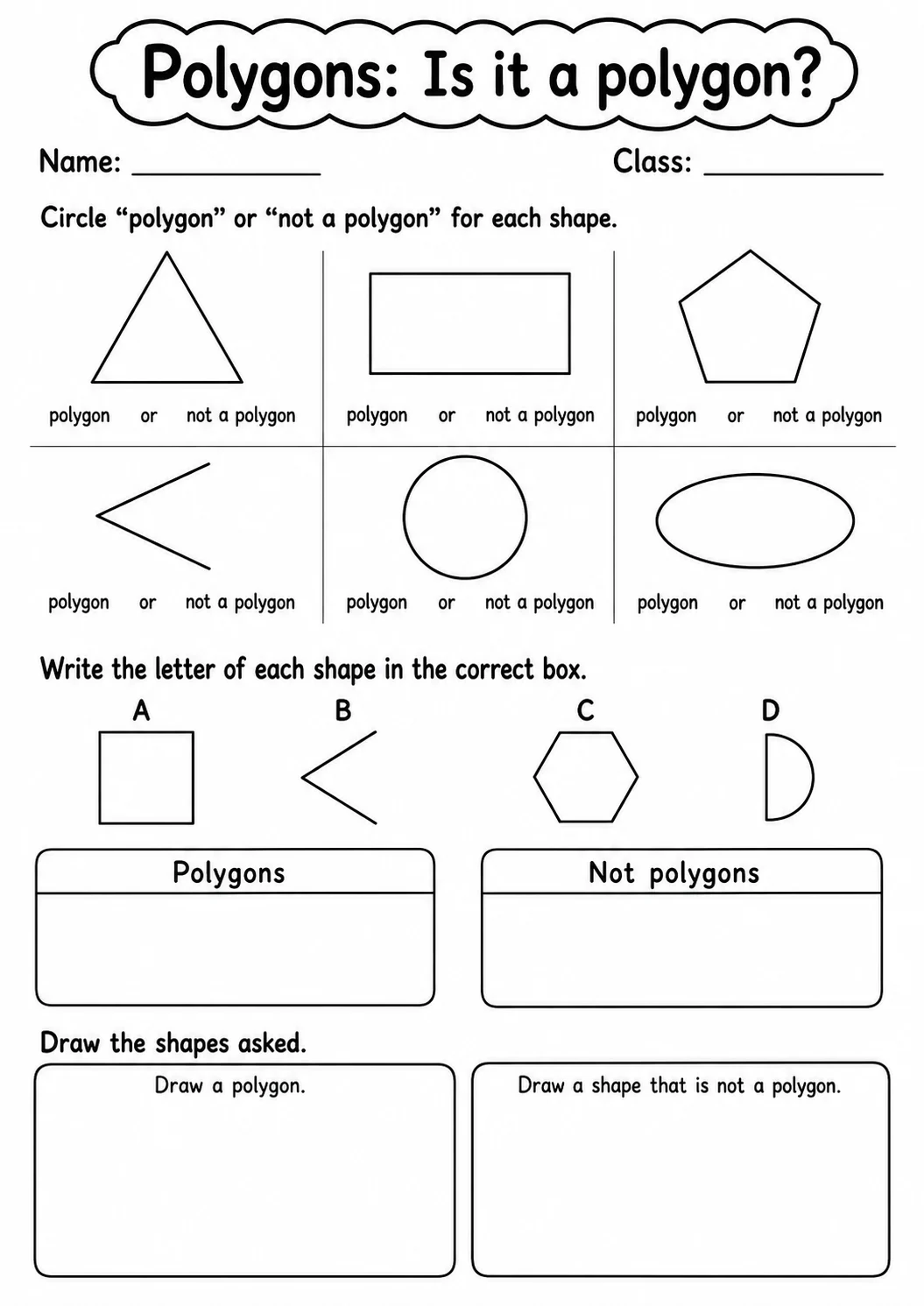 Grade 3 Polygons Math Worksheet Pack printable worksheet pack preview