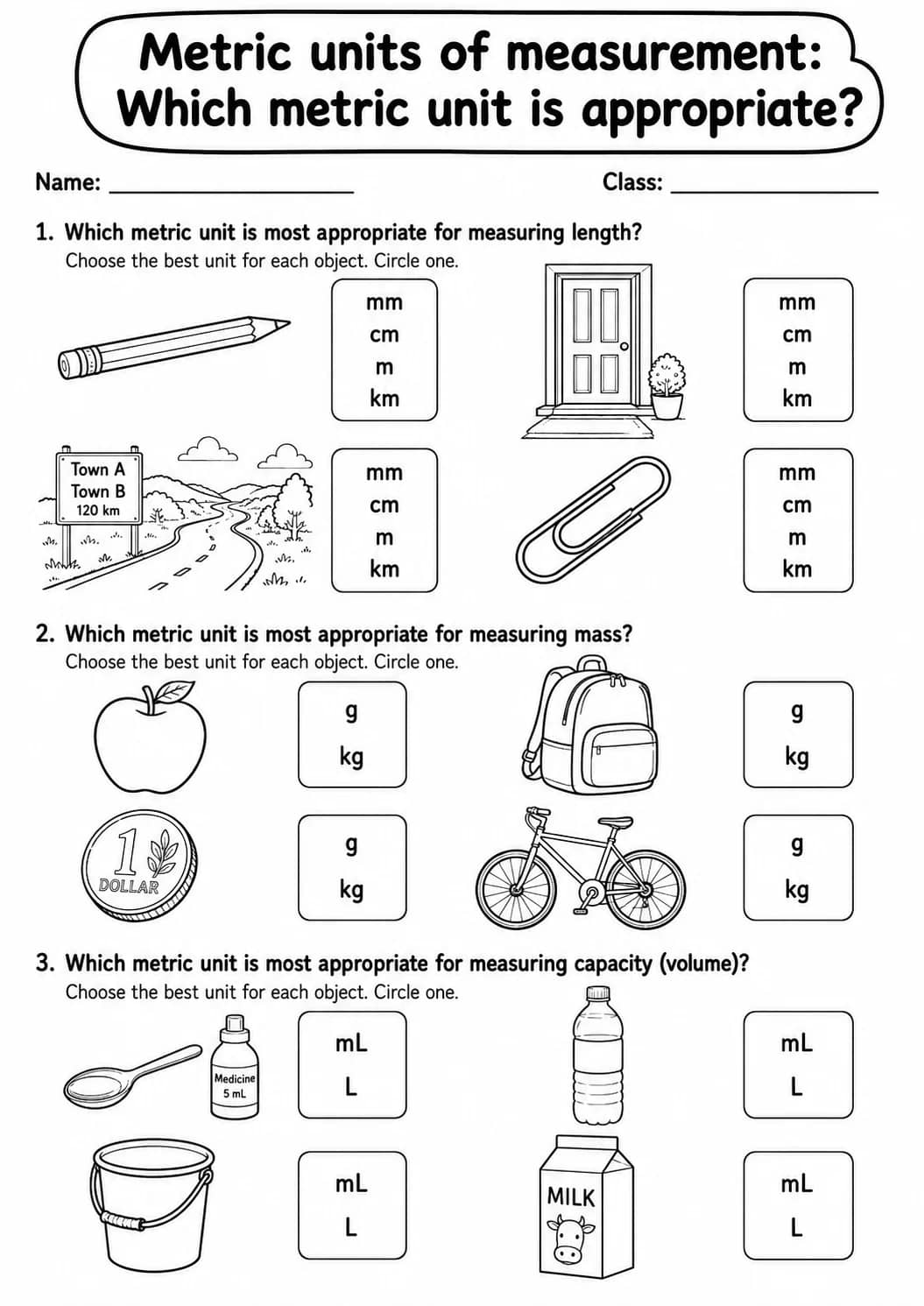 Grade 4 Metric Units Of Measurement Math Worksheet Pack printable worksheet pack preview