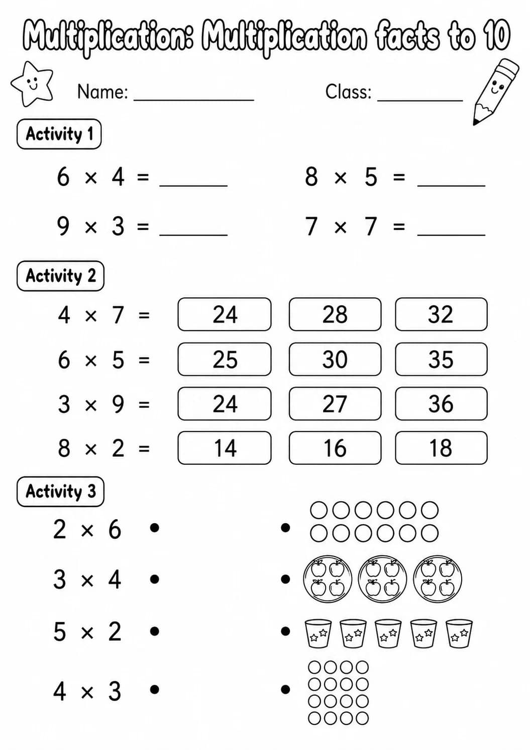Grade 4 Multiplication Math Worksheet Pack printable worksheet pack preview