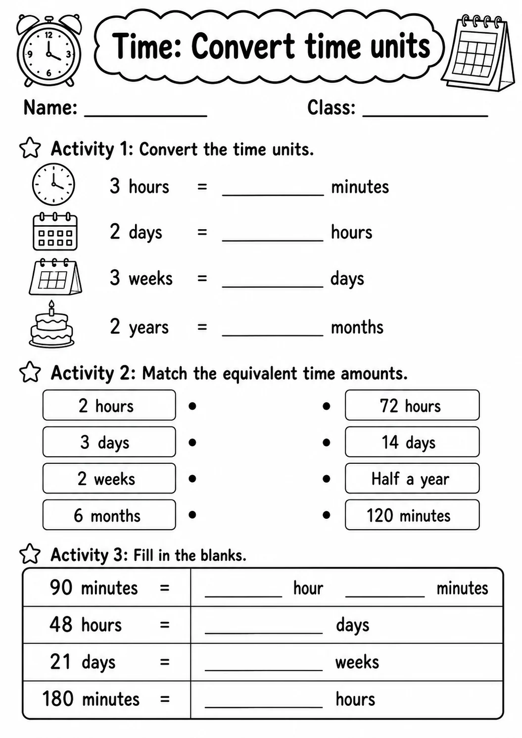 Grade 4 Time Math Worksheet Pack printable worksheet pack preview
