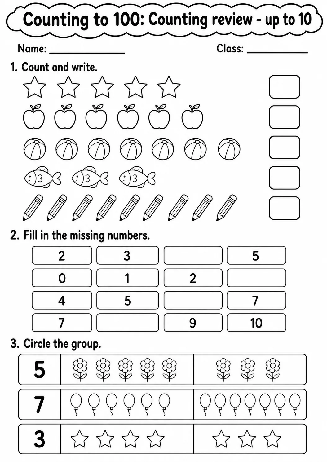 Grade 1 Counting to 100 Math Worksheet Pack printable worksheet pack preview