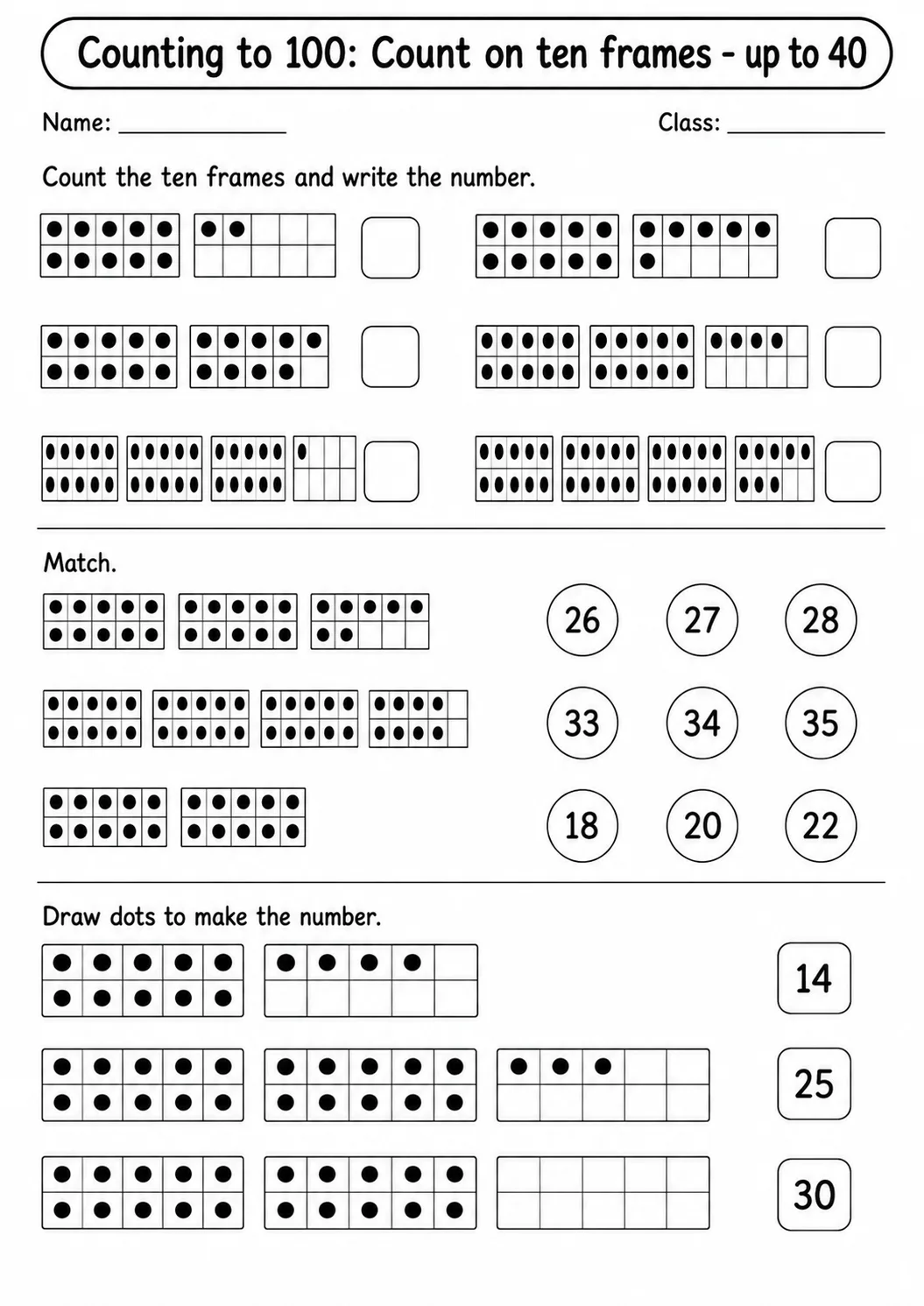 Grade 1 Counting to 100 Math Worksheet Pack page 4 printable worksheet preview