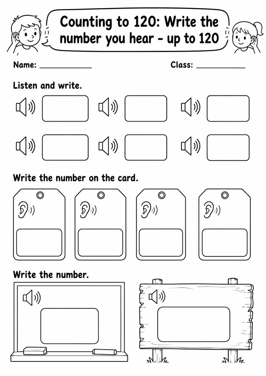 Grade 1 Counting to 120 Math Worksheet Pack printable worksheet pack preview