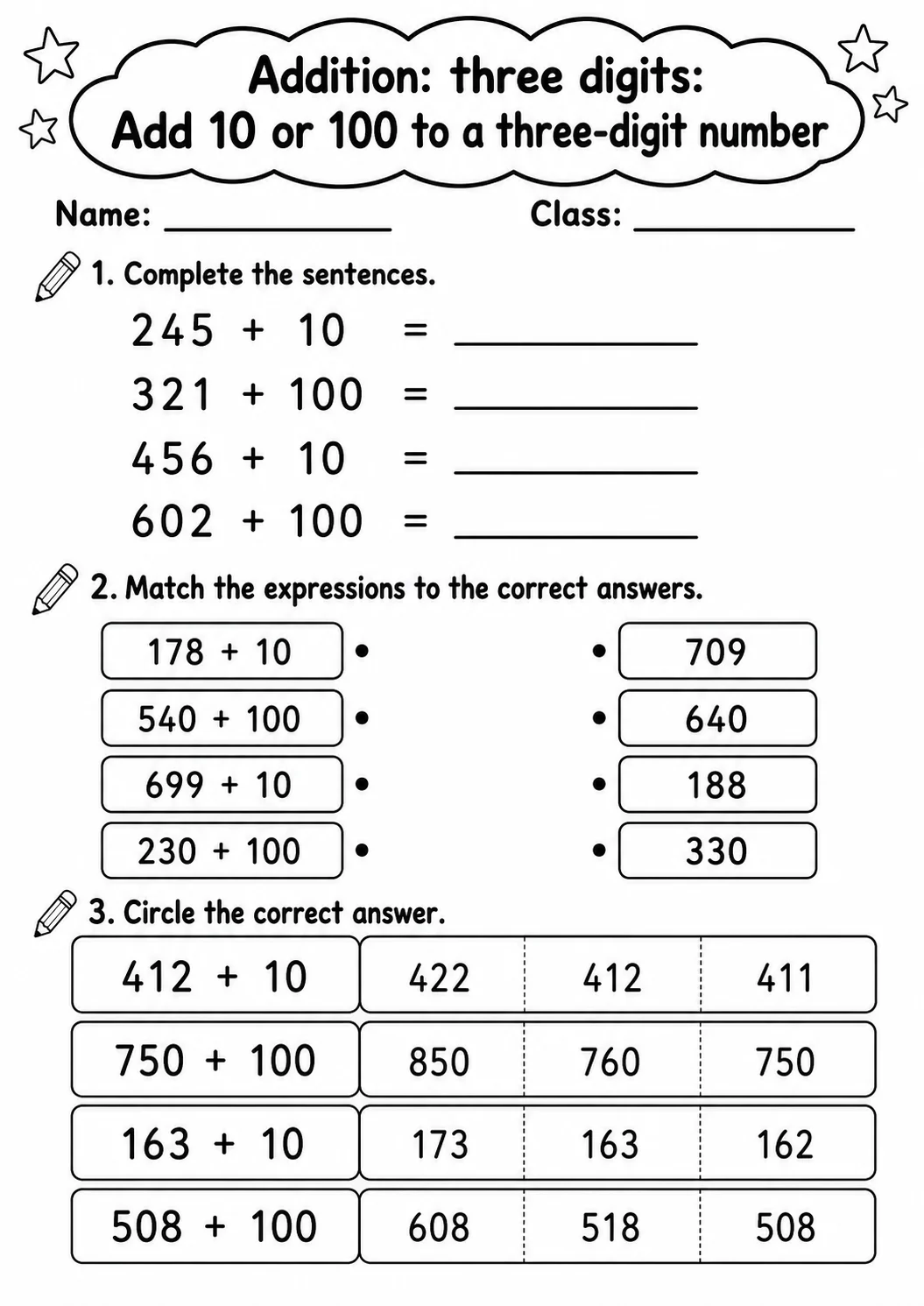 Grade 2 Addition: Three Digits Math Worksheet Pack printable worksheet pack preview