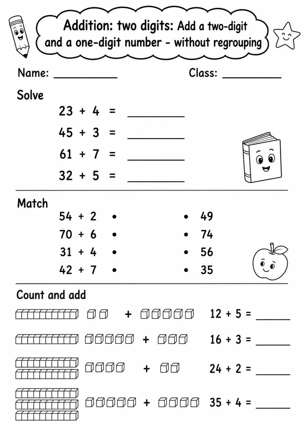 Grade 2 Addition: Two Digits Math Worksheet Pack printable worksheet pack preview