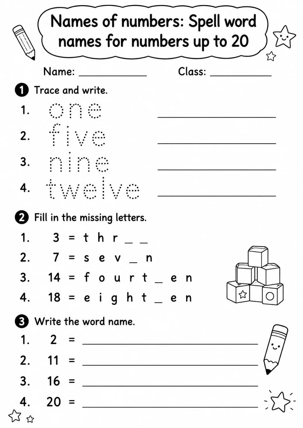 Grade 2 Names Of Numbers Math Worksheet Pack printable worksheet pack preview