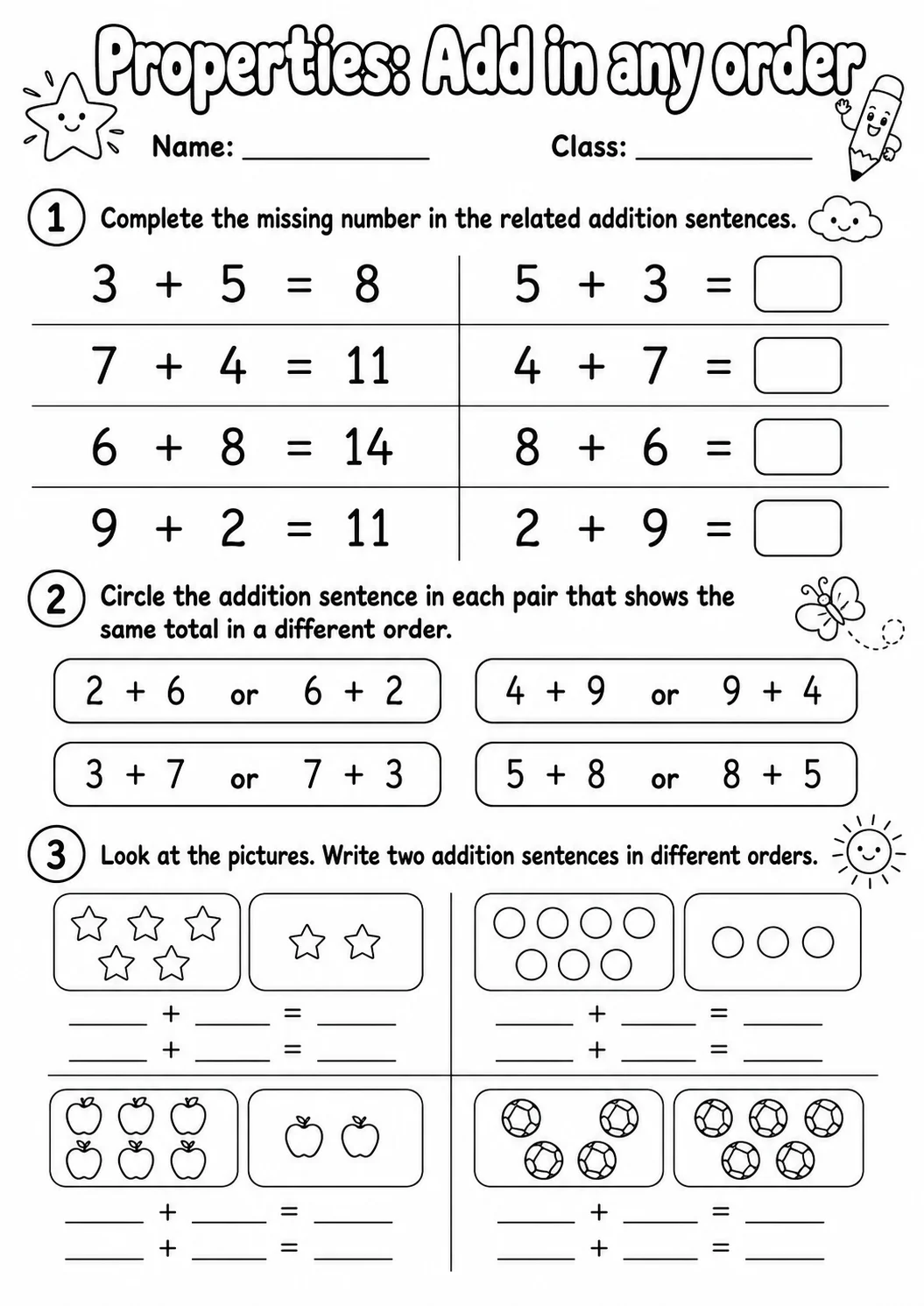 Grade 2 Properties Math Worksheet Pack printable worksheet pack preview
