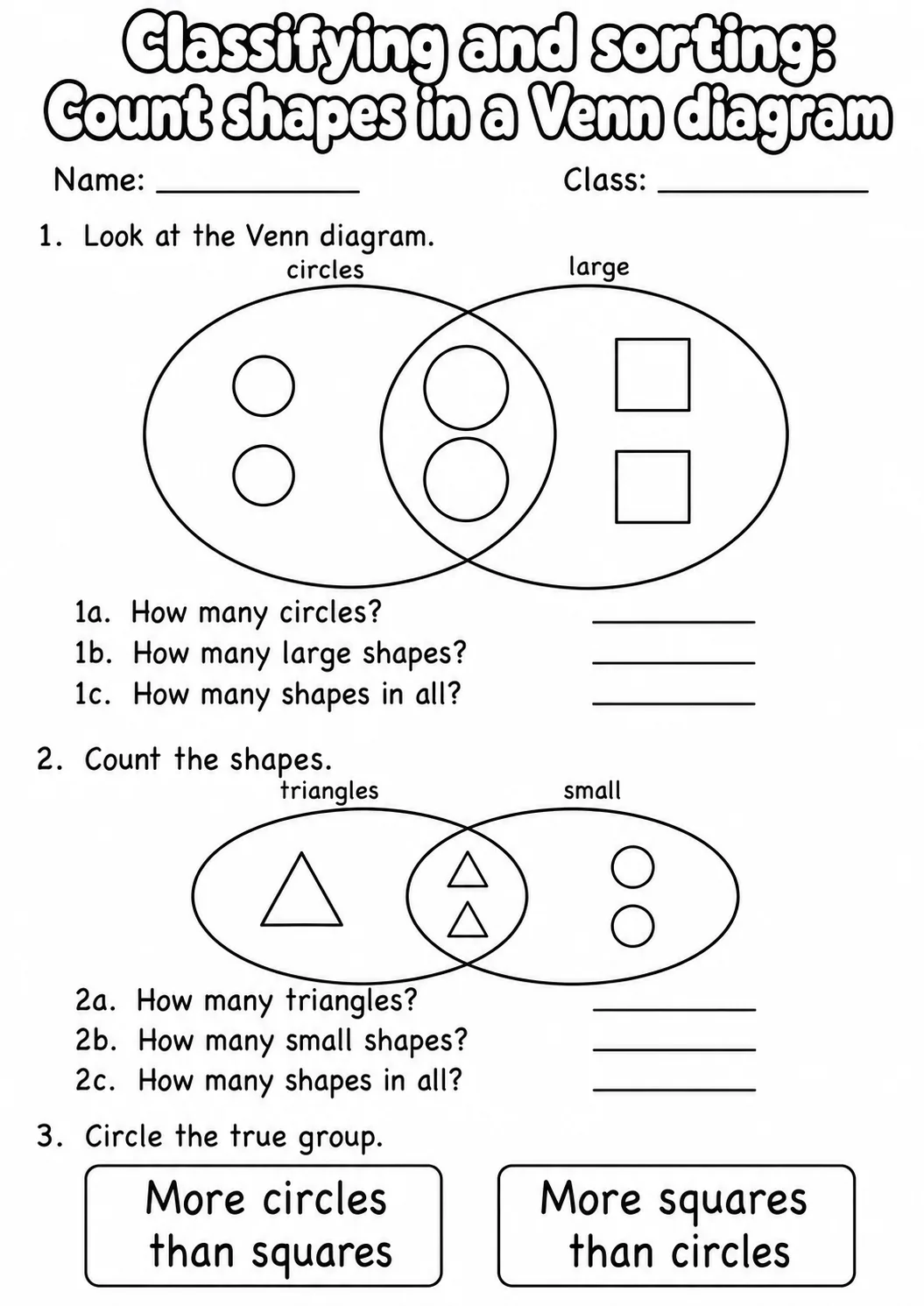 Kindergarten Classifying and Sorting Math Worksheet Pack page 7 printable worksheet preview