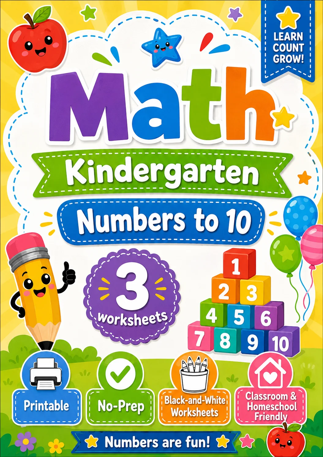 Kindergarten Comparing up to 10 Math Worksheet Pack page 11 printable worksheet preview