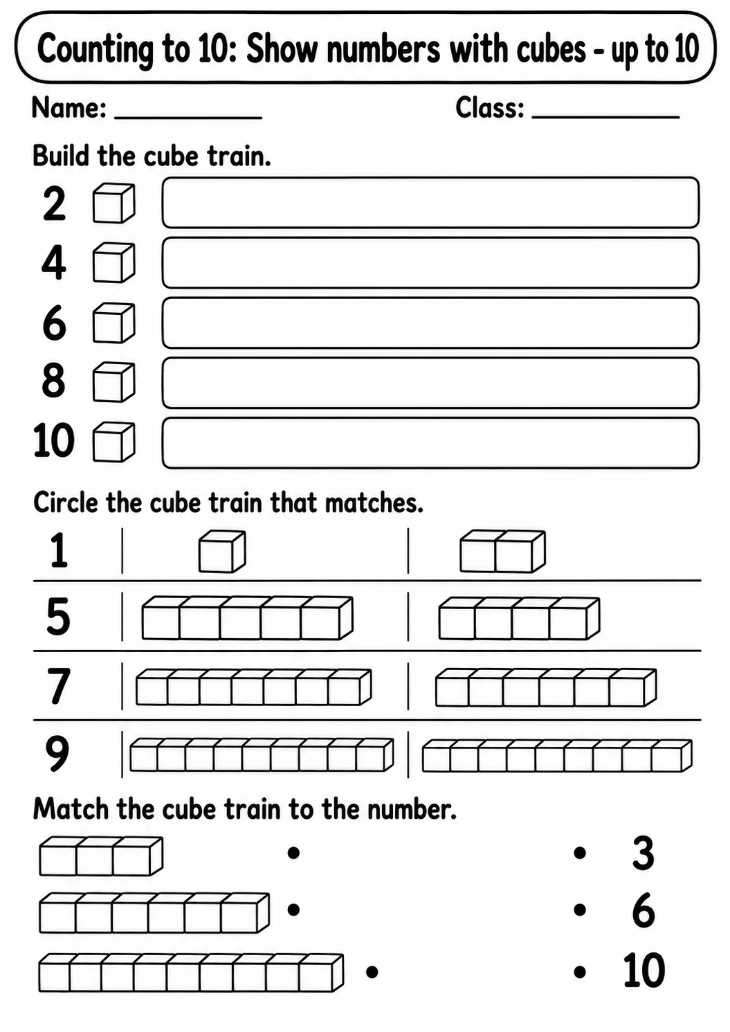 Kindergarten Counting to 10 Math Worksheet Pack page 12 printable worksheet preview