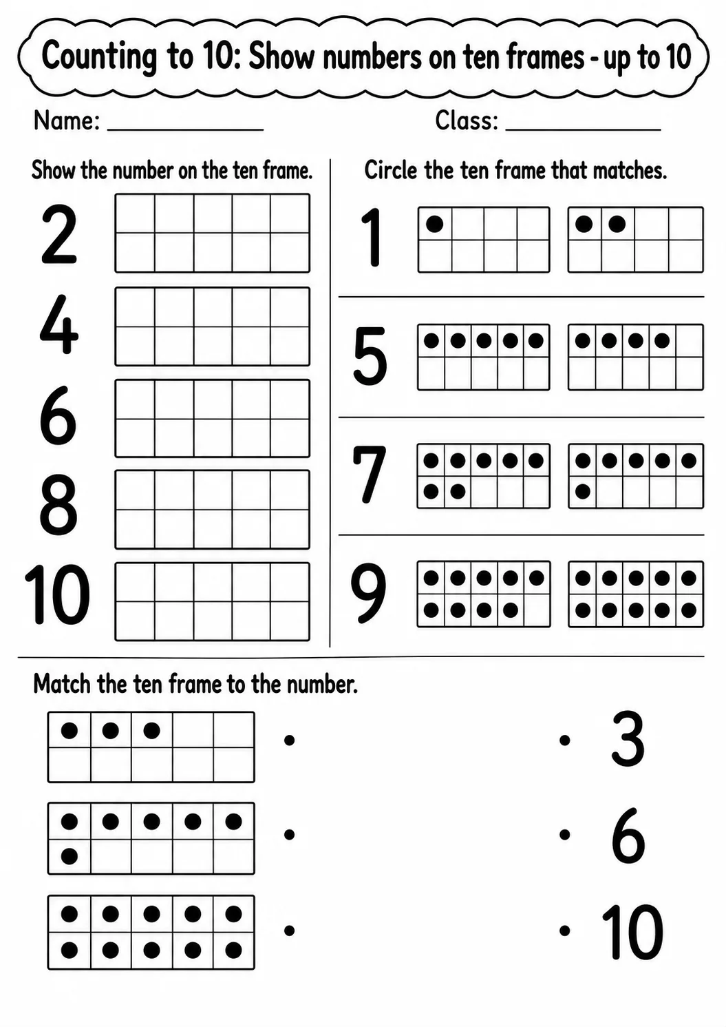 Kindergarten Counting to 10 Math Worksheet Pack page 13 printable worksheet preview