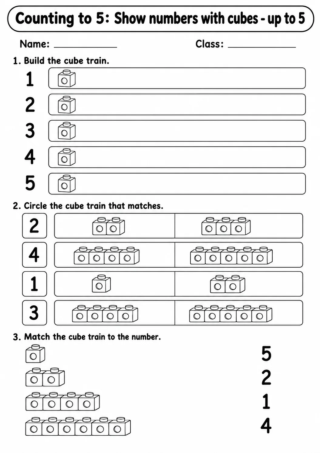 Kindergarten Counting to 5 Math Worksheet Pack page 10 printable worksheet preview