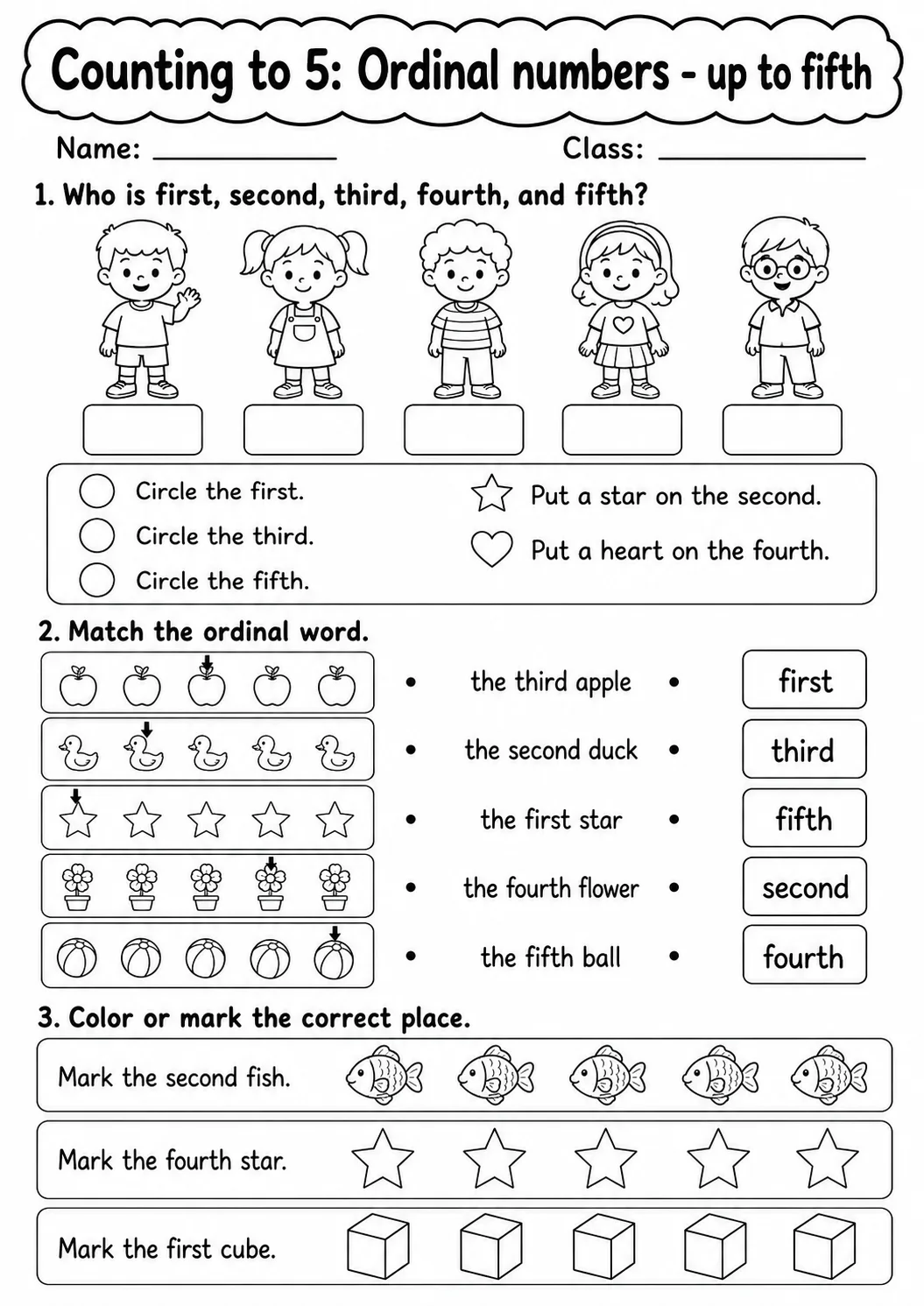 Kindergarten Counting to 5 Math Worksheet Pack page 18 printable worksheet preview