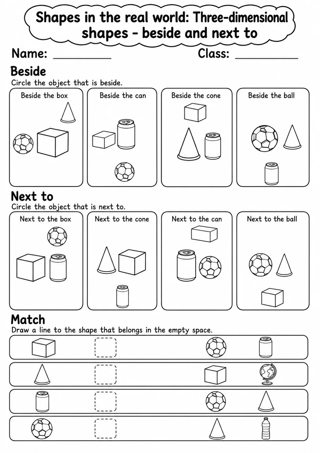 Kindergarten Shapes in the Real World Math Worksheet Pack page 5 printable worksheet preview