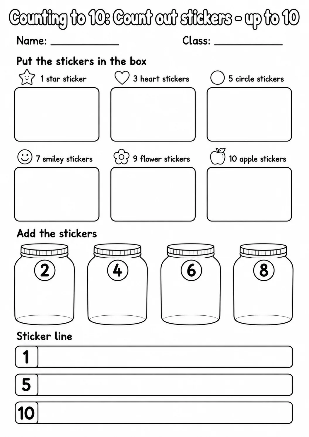Pre-K Counting to 10 Math Worksheet Pack page 9 printable worksheet preview