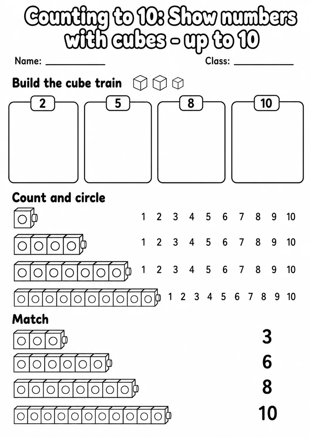 Pre-K Counting to 10 Math Worksheet Pack page 10 printable worksheet preview