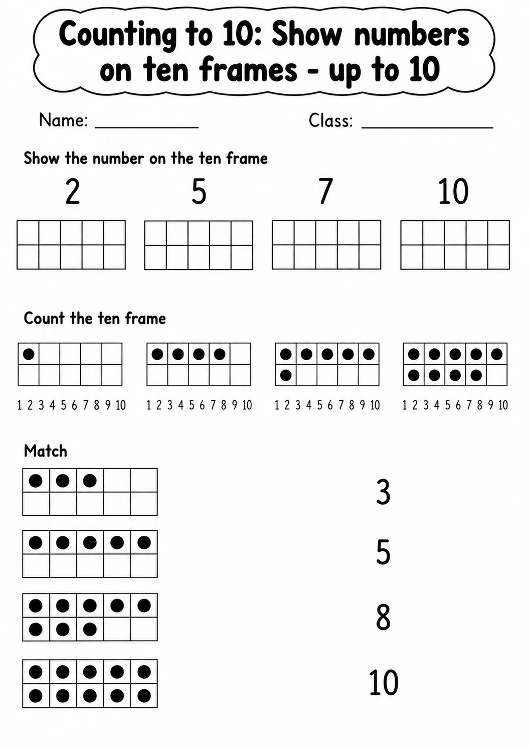 Pre-K Counting to 10 Math Worksheet Pack page 11 printable worksheet preview
