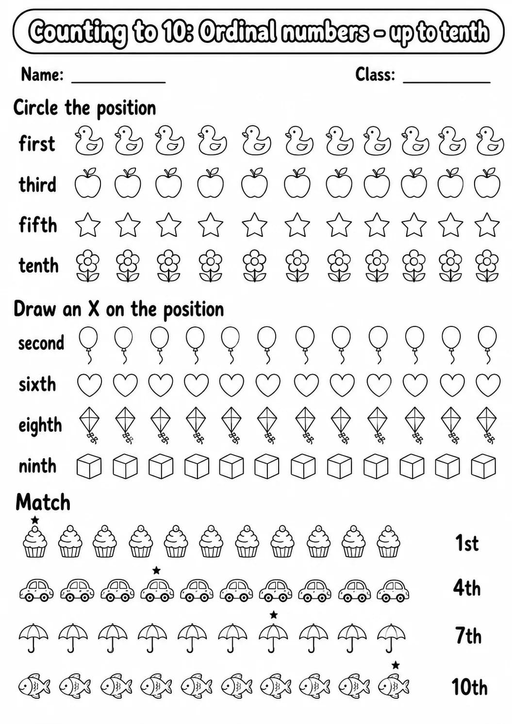 Pre-K Counting to 10 Math Worksheet Pack page 14 printable worksheet preview