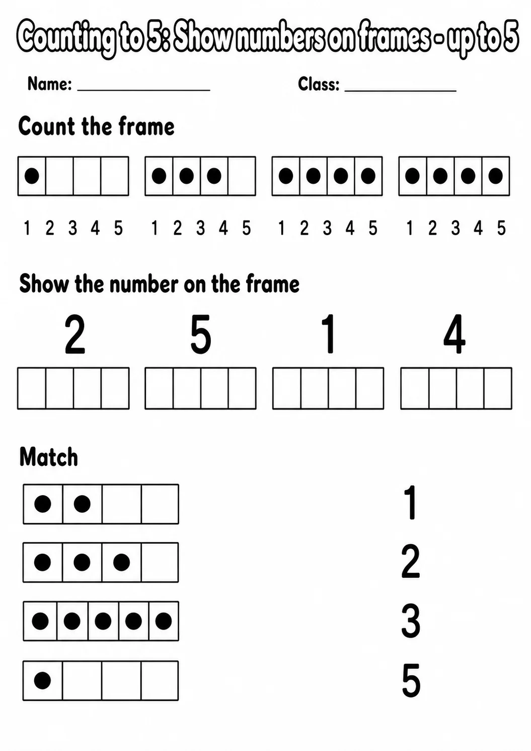 Pre-K Counting to 5 Math Worksheet Pack page 10 printable worksheet preview