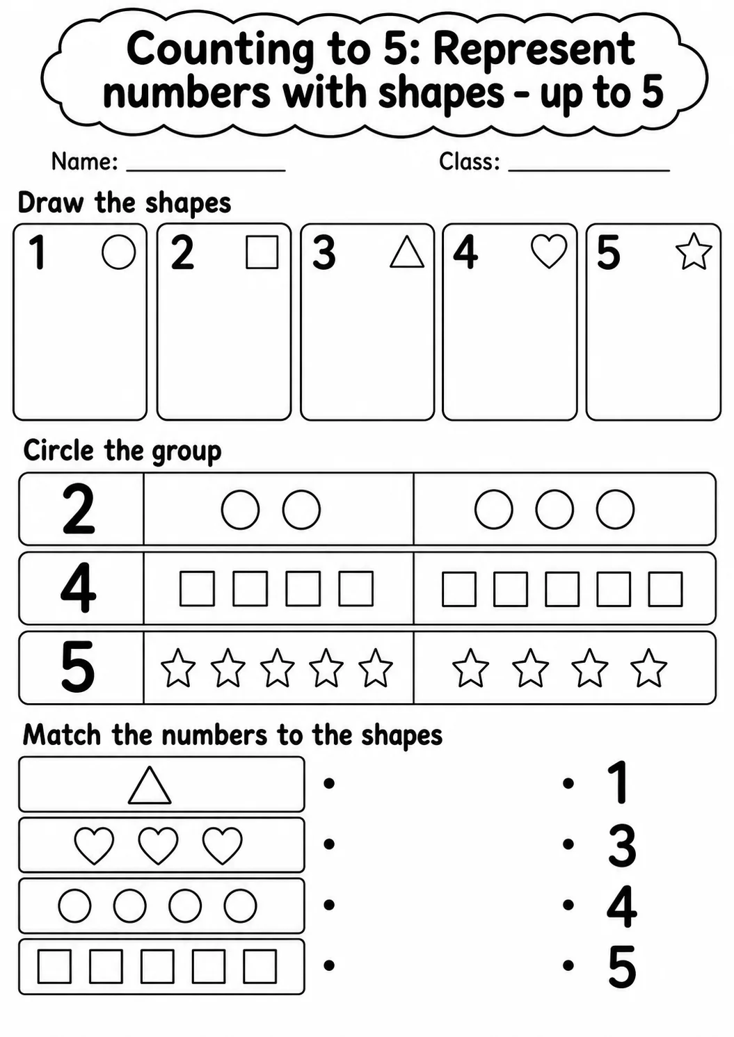 Pre-K Counting to 5 Math Worksheet Pack page 12 printable worksheet preview