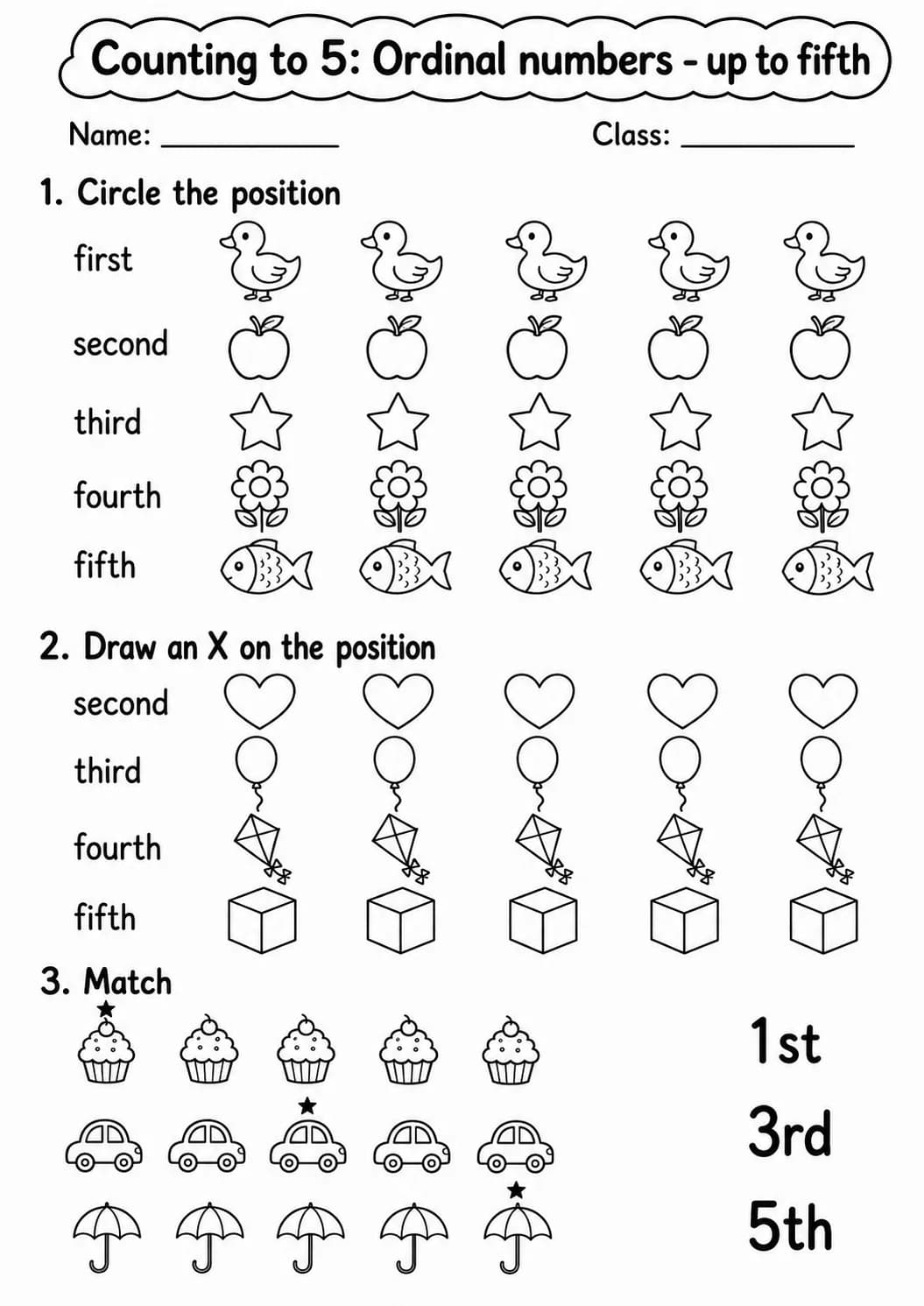 Pre-K Counting to 5 Math Worksheet Pack page 15 printable worksheet preview
