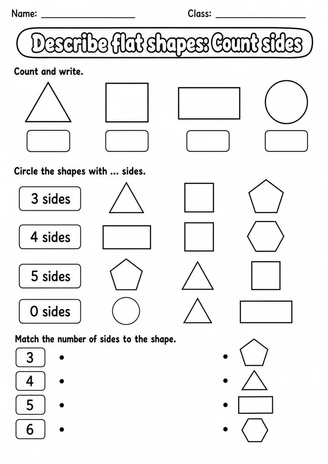 Pre-K Describe Flat Shapes Math Worksheet Pack printable worksheet pack preview