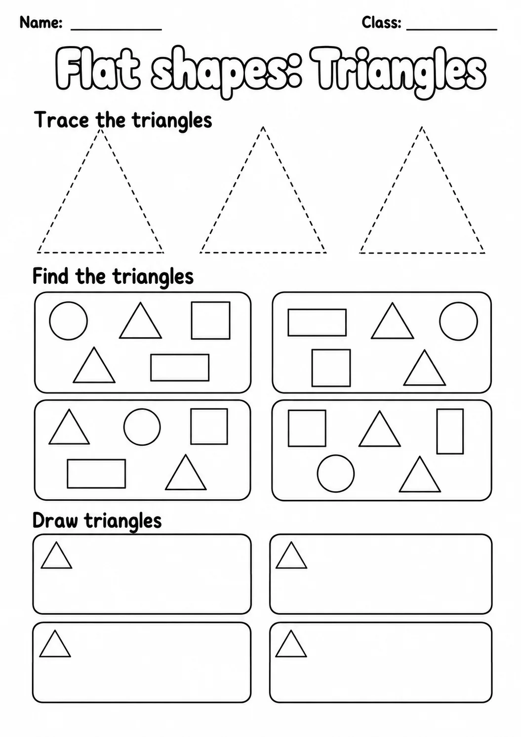 Pre-K Flat Shapes Math Worksheet Pack page 2 printable worksheet preview