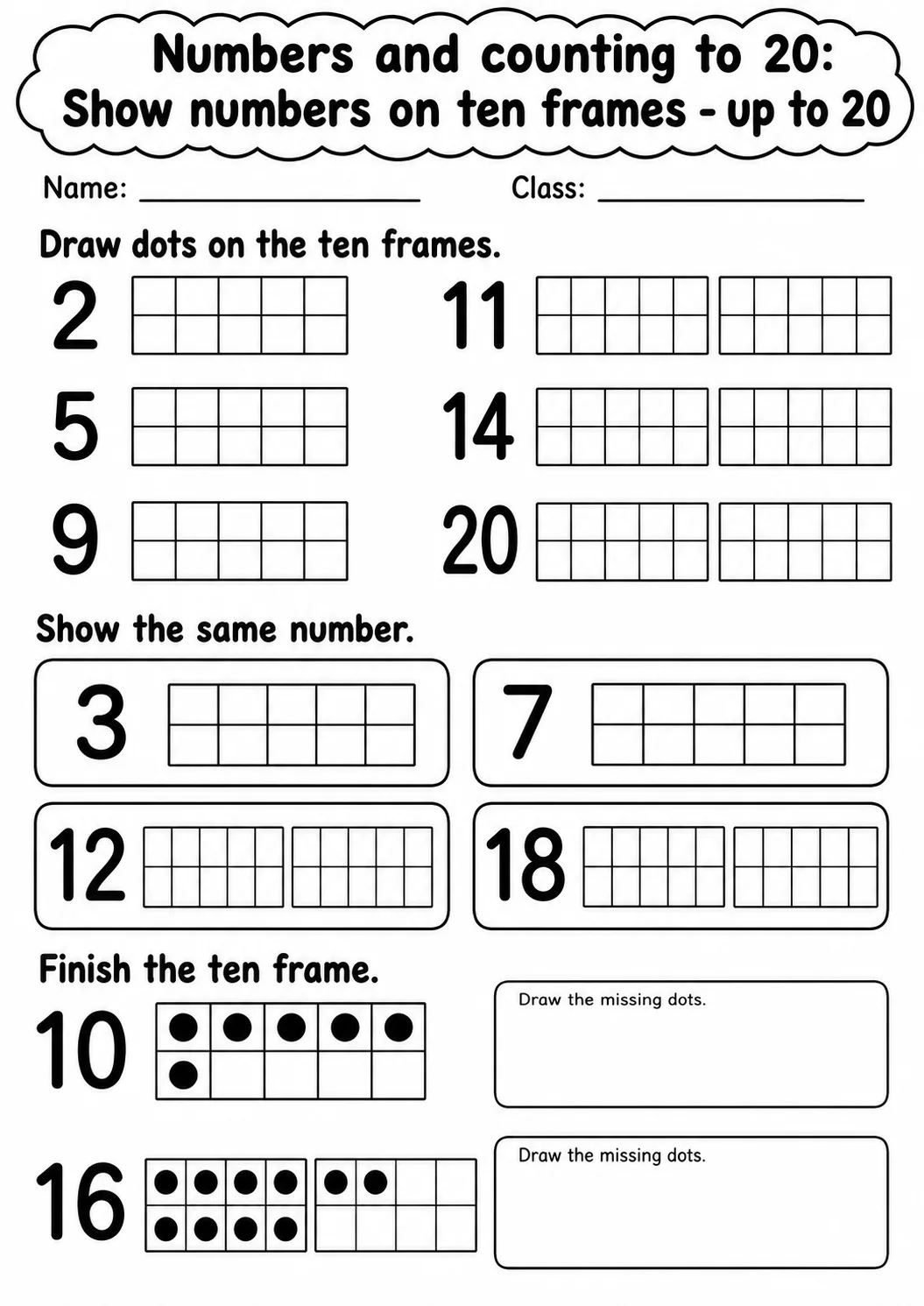 Pre-K Numbers and Counting to 20 Math Worksheet Pack page 6 printable worksheet preview