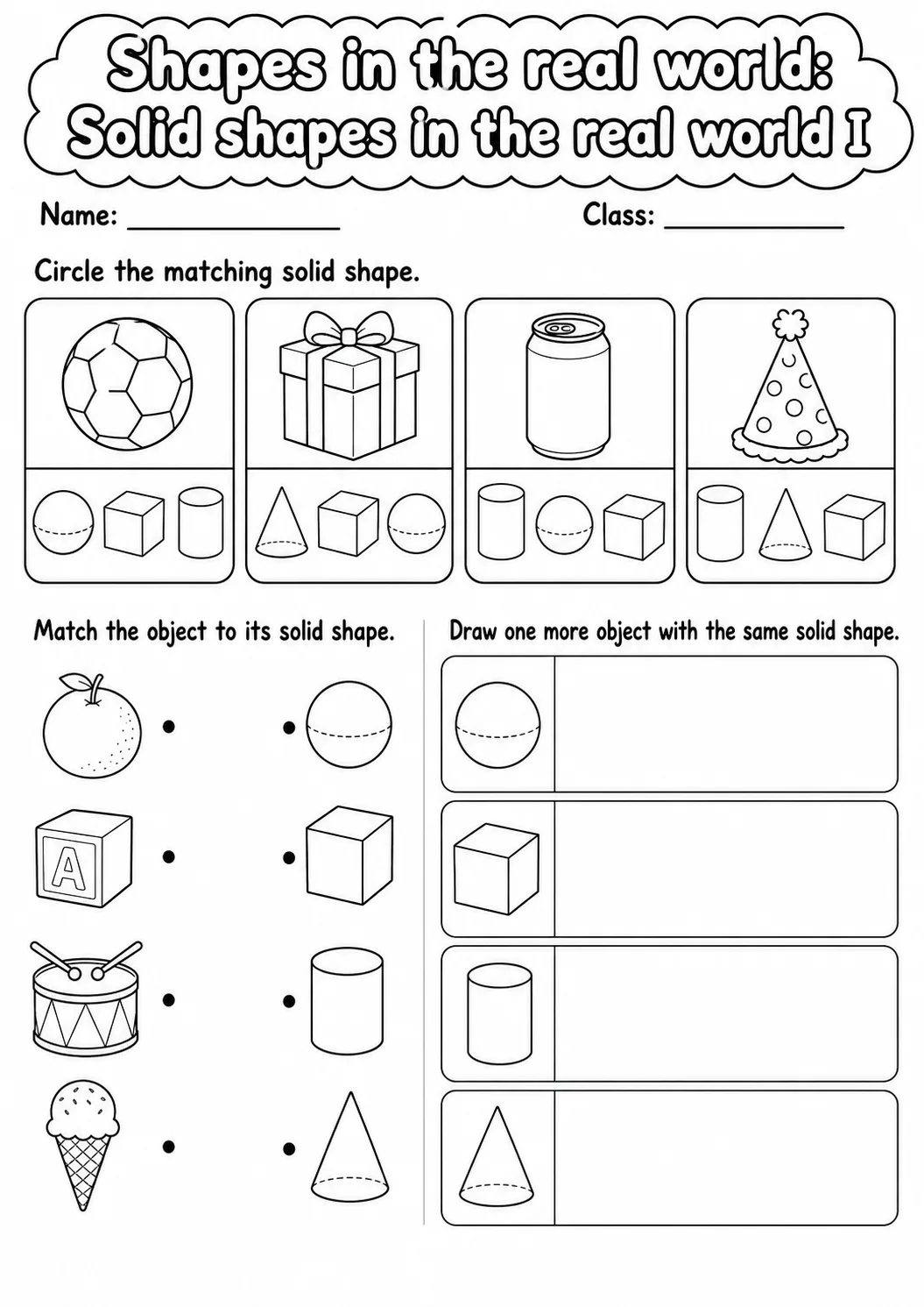 Pre-K Shapes in the Real World Math Worksheet Pack page 2 printable worksheet preview
