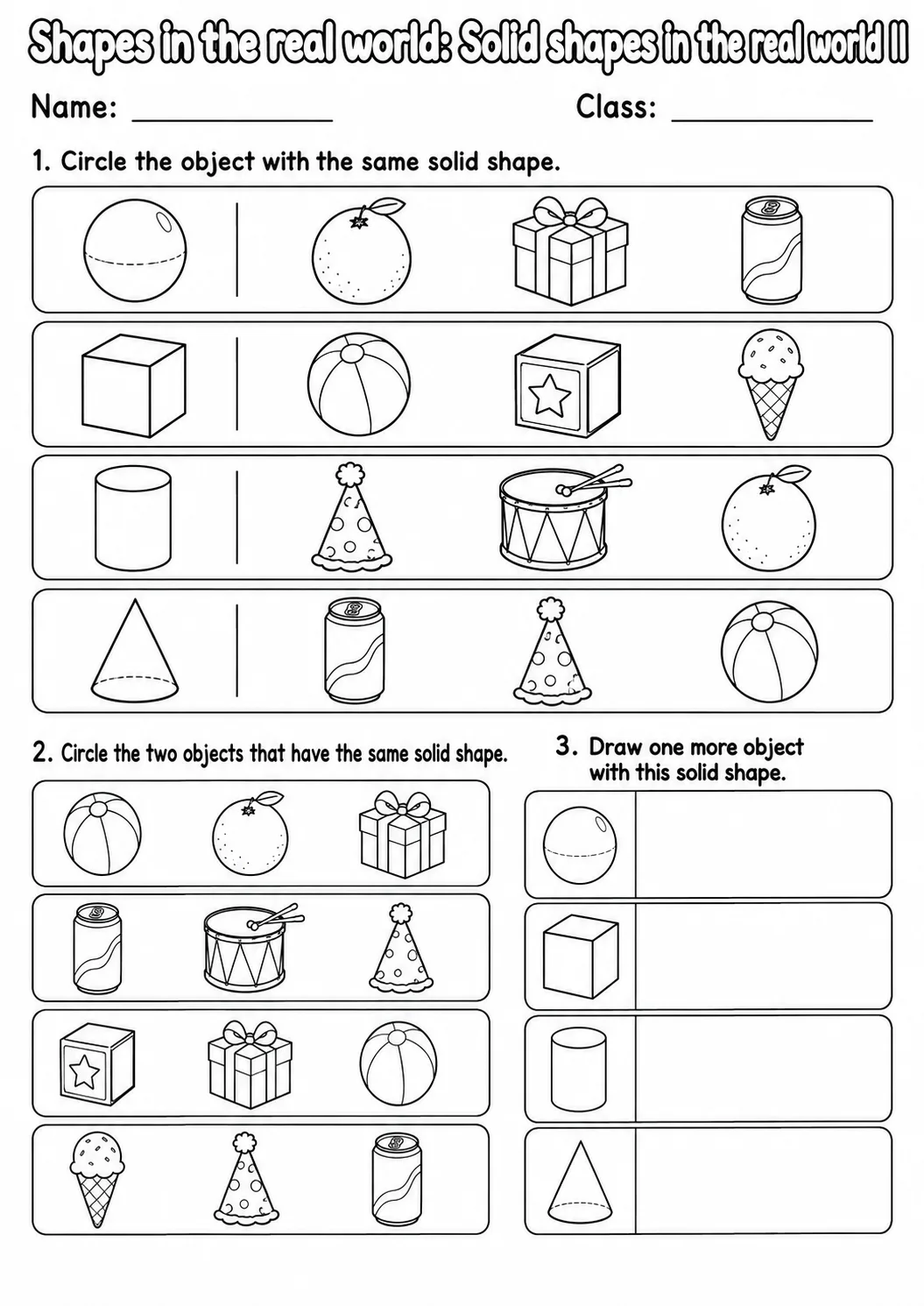 Pre-K Shapes in the Real World Math Worksheet Pack page 3 printable worksheet preview