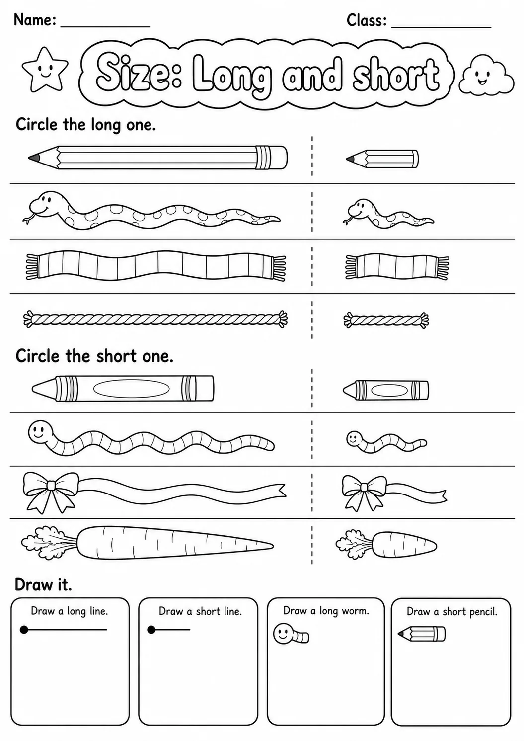 Pre-K Size Math Worksheet Pack printable worksheet pack preview