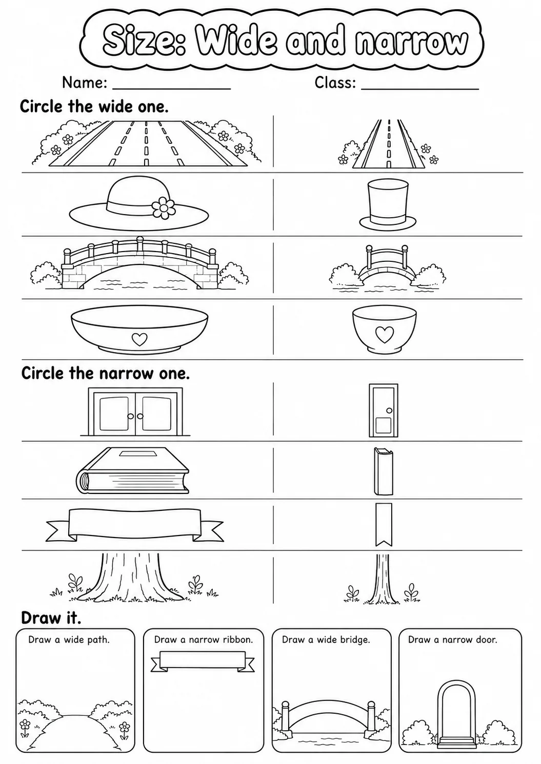 Pre-K Size Math Worksheet Pack page 3 printable worksheet preview