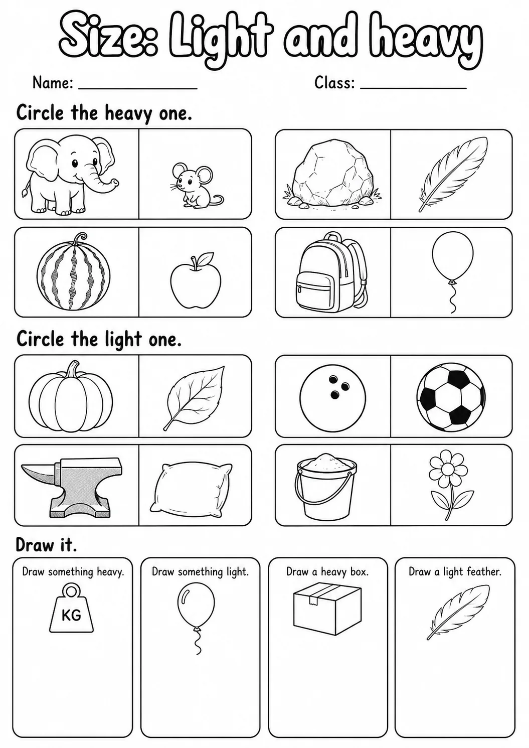 Pre-K Size Math Worksheet Pack page 4 printable worksheet preview