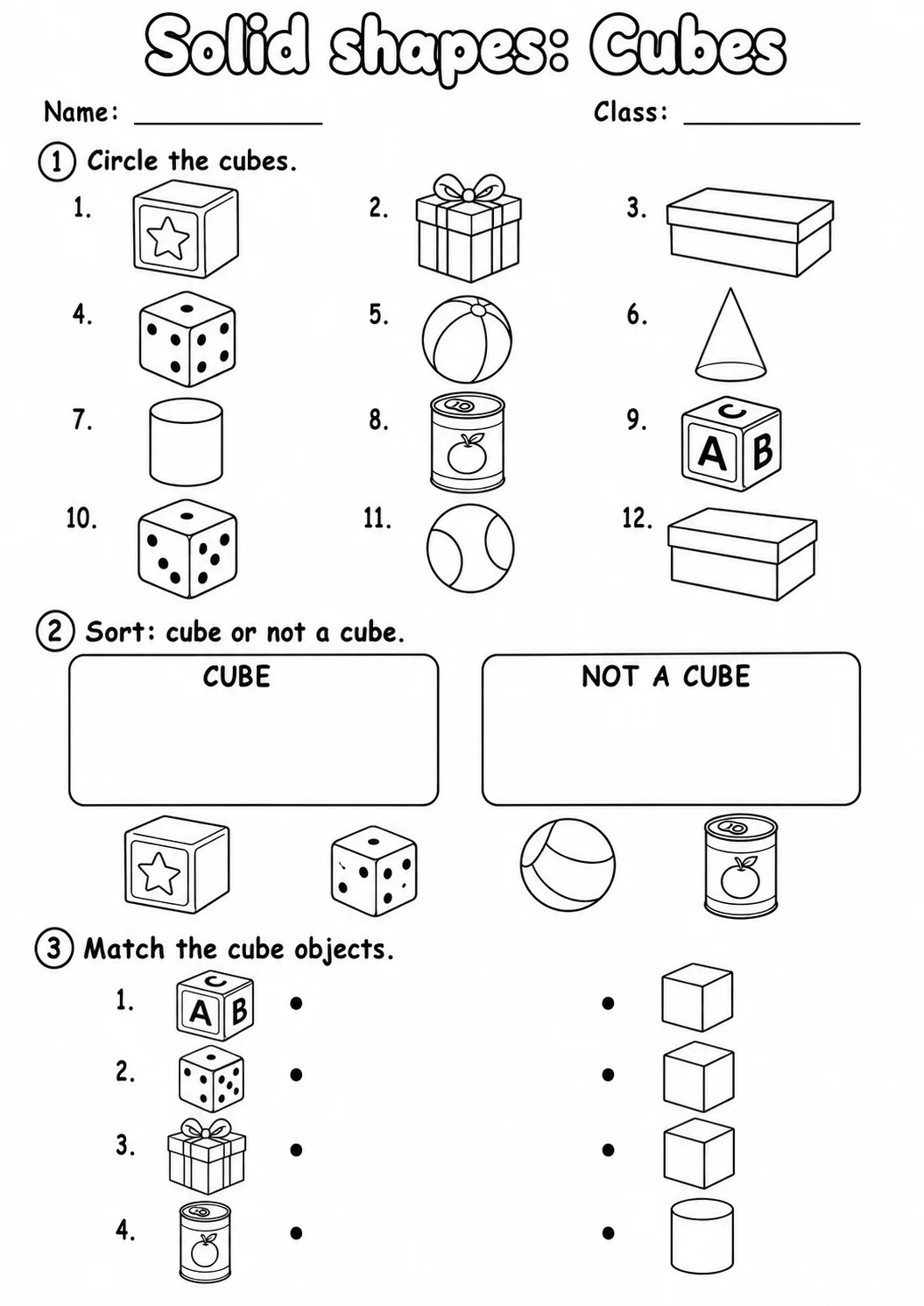 Pre-K Solid Shapes Math Worksheet Pack page 4 printable worksheet preview
