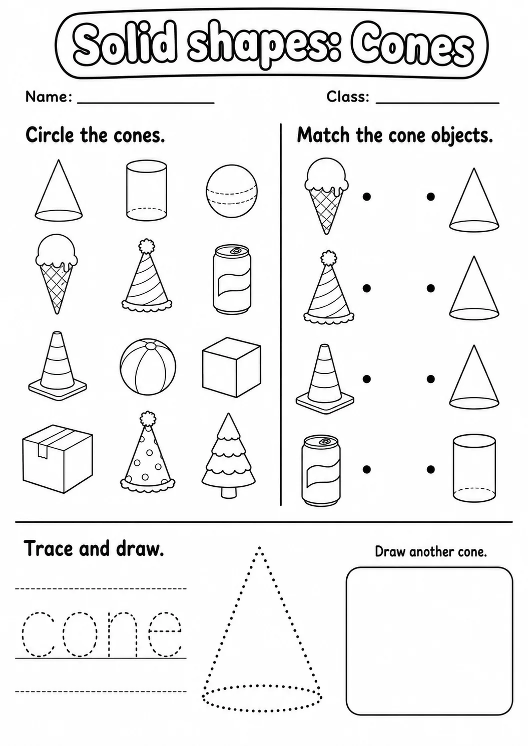 Pre-K Solid Shapes Math Worksheet Pack page 5 printable worksheet preview